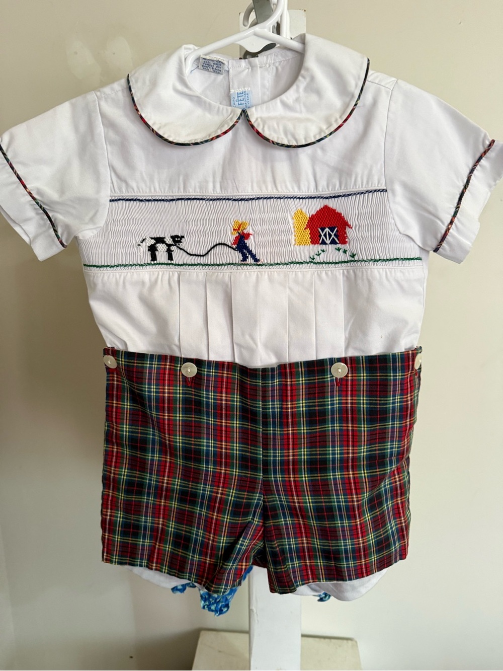 New Vive La Fete Smocked Farm Romper